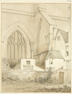 Bristoli katedrális észak-nyugati szöge (ceruza és akvarell papíron) alkotó: Thomas Leeson the Elder Rowbotham