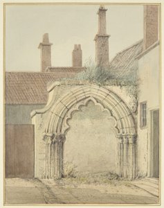 Régi átjáró a Prebendal-házhoz a Bristol-i katedrálisból (akvarell papíron) alkotó: Thomas Leeson the Elder Rowbotham
