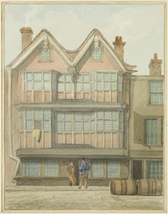 Régi házak West Side-ban, a Marsh Street (akvarell papíron) alkotó: Thomas Leeson the Elder Rowbotham