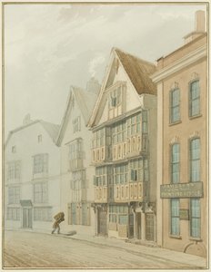 Régi házak a Kereskedőházzal szemben (akvarell papíron) alkotó: Thomas Leeson the Elder Rowbotham