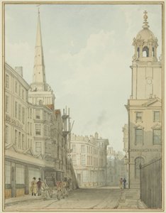 A Corn Street és a Wine Street része (akvarell papíron) alkotó: Thomas Leeson the Elder Rowbotham