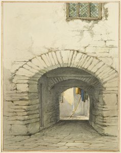Passage Archway a Marsh Street mellett (akvarell papíron) alkotó: Thomas Leeson the Elder Rowbotham