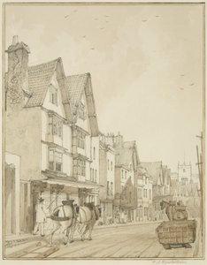 Temple Street, északra néz (ceruza és akvarell papíron) alkotó: Thomas Leeson the Elder Rowbotham