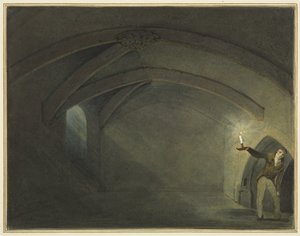 Az állítólagos "Szent Leonárd-templom kriptája" (akvarell papíron) alkotó: Thomas Leeson the Elder Rowbotham