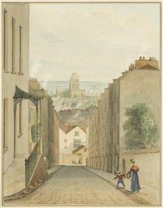 Kilátás a Lodge Street tetejéről (akvarell papíron) alkotó: Thomas Leeson the Elder Rowbotham
