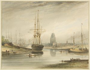 Kilátás a folyóra nézve, a Kötéljárás és a Wapping alulról, 1804 körül alkotó: Thomas Leeson the Elder Rowbotham