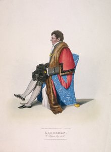 Sir William Heygate alderman, ülve, polgári jelmezben, köntössel és kalappal, 1825