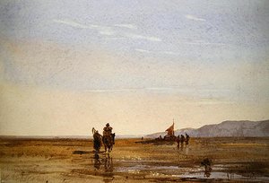 Tengerparti jelenet (akvarell papíron)