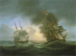Egy indián hajó, a "Kent" elvesztése március 1-jén. alkotó: Thomas Luny