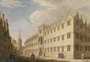 Oriel College, Oxford, a Szent Mária templommal a távolban,