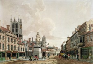 A piactér, Hull, északról nézve alkotó: Thomas Malton Jnr.