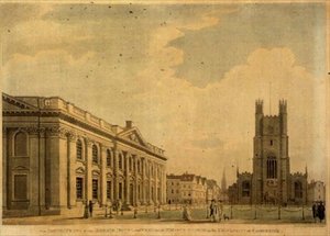 A Szenátus Házának déli frontja és a Cambridge-i St. Mary