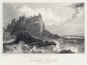 Dunluce kastély, északkeletről (metszet)
