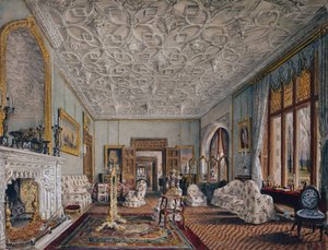 Szalon gótikus stílusban, 1850 körül (akvarell) alkotó: Thomas Mann Baynes