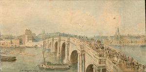 Panoráma a Temze folyó északi partjáról, 13 részből álló kép alkotó: Thomas Mann Baynes