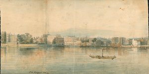 Panoráma a Temze folyó északi partjáról, 13 részből álló kép alkotó: Thomas Mann Baynes