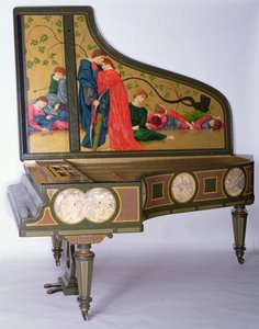 Sebastien Erard koncertzongorája, 1850 körül (festett fa, ébenfa és elefántcsont billentyűk)