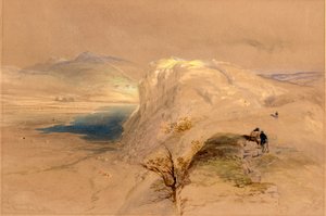 Craig Lough és római fal, 1839 (ceruza, gouache és WC papíron) alkotó: Thomas Miles Richardson