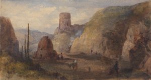 Sziklás táj erőddel alkotó: Thomas Miles Richardson Sr.