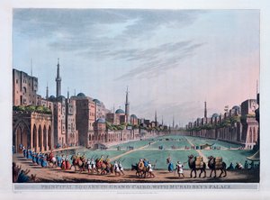 A Fő tér Grand Kairóban, a Murad Beys-palotával, 1801 alkotó: Thomas Milton