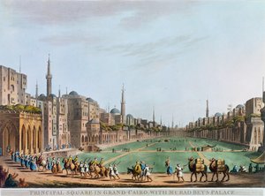 "A főtér a nagy kairóban, Murad Bey palotájával", Egyiptom, 1802
