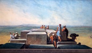Az első gízai piramis teteje, 1794 alkotó: Thomas Milton