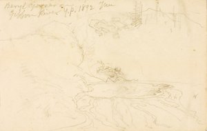 Beryl Gejzír a Gibbon folyón, Yellowstone Park alkotó: Thomas Moran