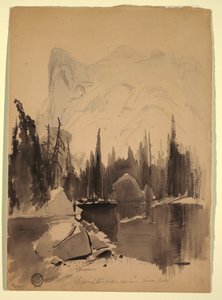 Rajz, Mirror Lake, Yosemite, 1872 alkotó: Thomas Moran