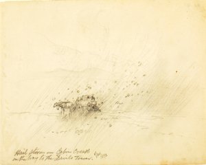 Jégeső a Cabin Creek-en az Ördögtorony felé vezető úton alkotó: Thomas Moran