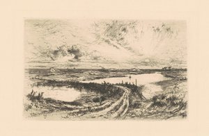 Napkelte – A tó, Easthampton, Long Island alkotó: Thomas Moran