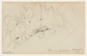 Az ördög barlangja, Yellowstone alkotó: Thomas Moran