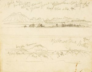 Yellowstone Bad Lands (és) Yellowstone Buttes alkotó: Thomas Moran