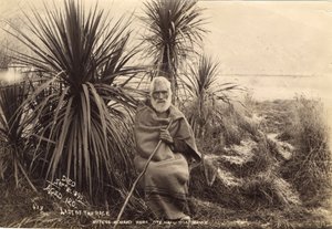 A verseny utolsó tagja, Matene Korako Wera. Ote Hapu Ngatimamoe, 1895 körül (albumnyomat) alkotó: Thomas Muir