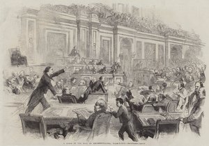 Jelenet a Washingtoni Képviselőteremben alkotó: Thomas Nast