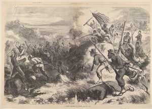 Egy fekete ezred akcióban a Harpers Weeklyből, 1863. március 14. alkotó: Thomas Nast