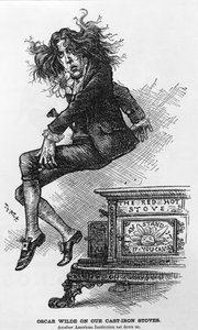 Oscar Wilde öntöttvas kályháinkon. Egy másik amerikai intézmény ült le, illusztráció a Harper