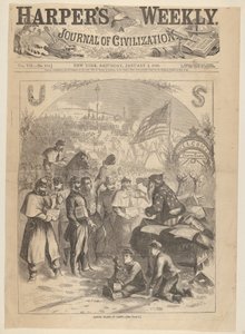 Mikulás a táborban a Harpers Weeklytől, 1863. január 3.