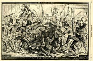 Szent Patrik napja, 1867 (fametszet) alkotó: Thomas Nast