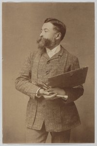 Thomas Nast háromnegyed alakos portréja palettával és ecsettel alkotó: Thomas Nast