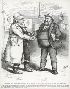 William "Boss" Tweed és Horace Greeley, a "Harper