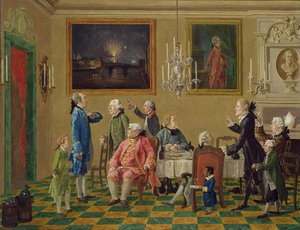 Brit urak Sir Horace Mann firenzei otthonában, 1763-65 körül