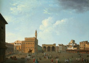 Kilátás a Piazza della Signoria térre, Firenze