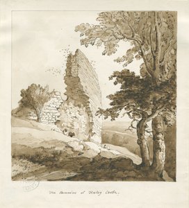 Audley - Heeley Castle: szépia rajz alkotó: Thomas Peploe Wood
