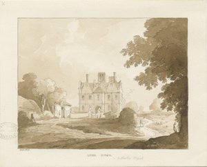 Brewood - Long Birch Hall: szépia rajz, 1838 alkotó: Thomas Peploe Wood