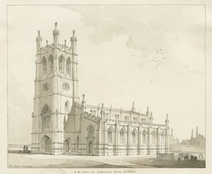 Burslem - Szent Pál templom: toll- és mosórajz alkotó: Thomas Peploe Wood