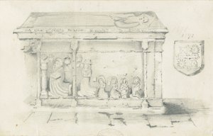 Eccleshall templom – Bentham püspök sírja: ceruzarajz, nd [1817-1845] alkotó: Thomas Peploe Wood