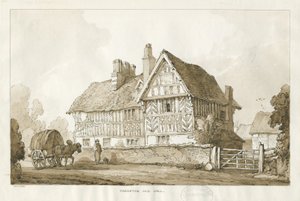 Haughton – Old Hall: szépia rajz, 1838 alkotó: Thomas Peploe Wood