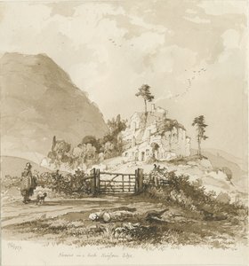 Kinver Edge: szépia rajz, 1837 alkotó: Thomas Peploe Wood