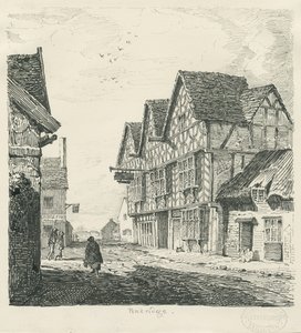 Penkridge Town - Old House: toll- és tusrajz alkotó: Thomas Peploe Wood