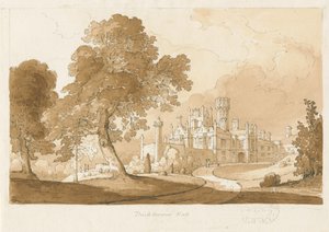 "Thickbroom Hall" [Manley Hall]: szépia mosás rajz, 1837